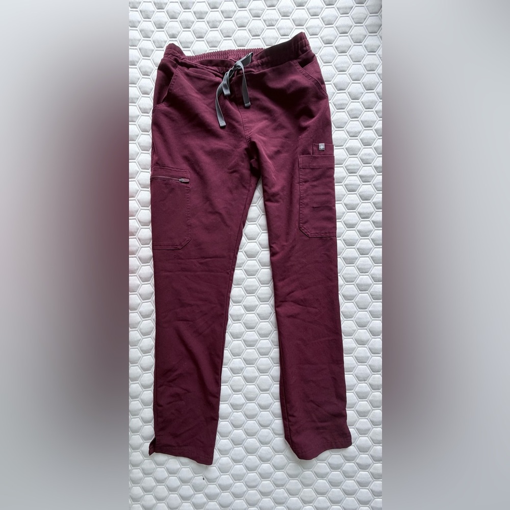Figs Maroon Scrub Pants XS